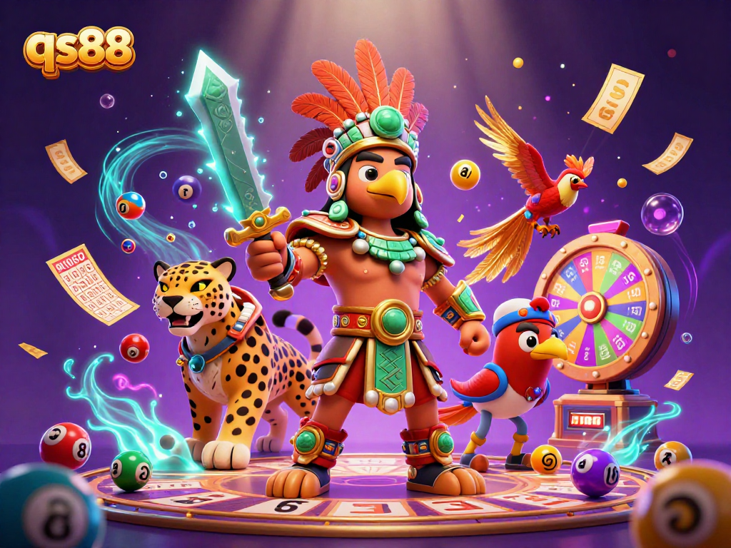 Engage with qs88’s vibrant lottery and gaming world featuring colorful elements and dynamic energy.