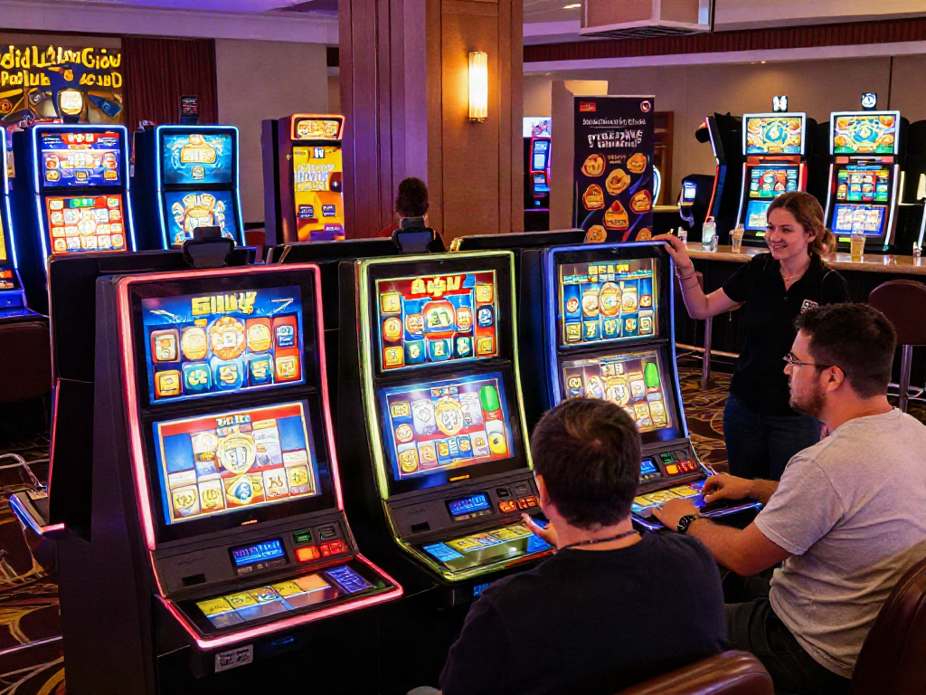 Players enjoying Bonus Buy Slots at a lively casino featuring promotions from https://stargazyinn.co.uk.