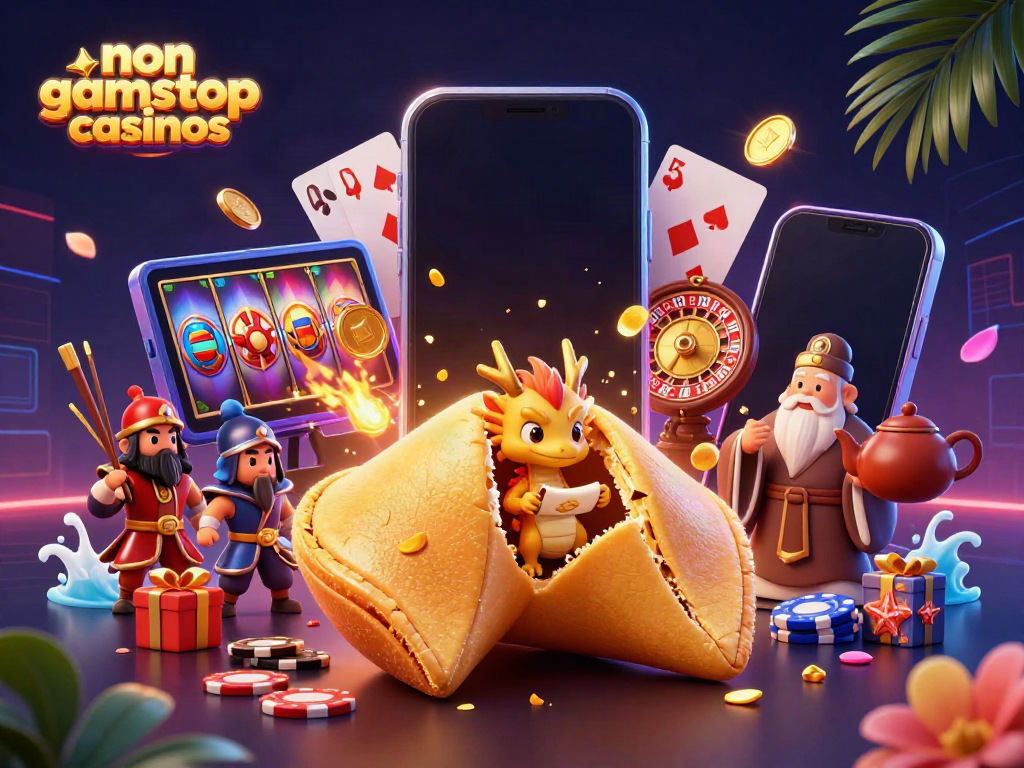 Experience high-stakes fun at non gamstop casinos, featuring a dragon and dynamic game elements.